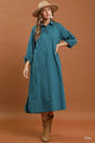 Umgee Dress Long Sleeve Dress w/Collar