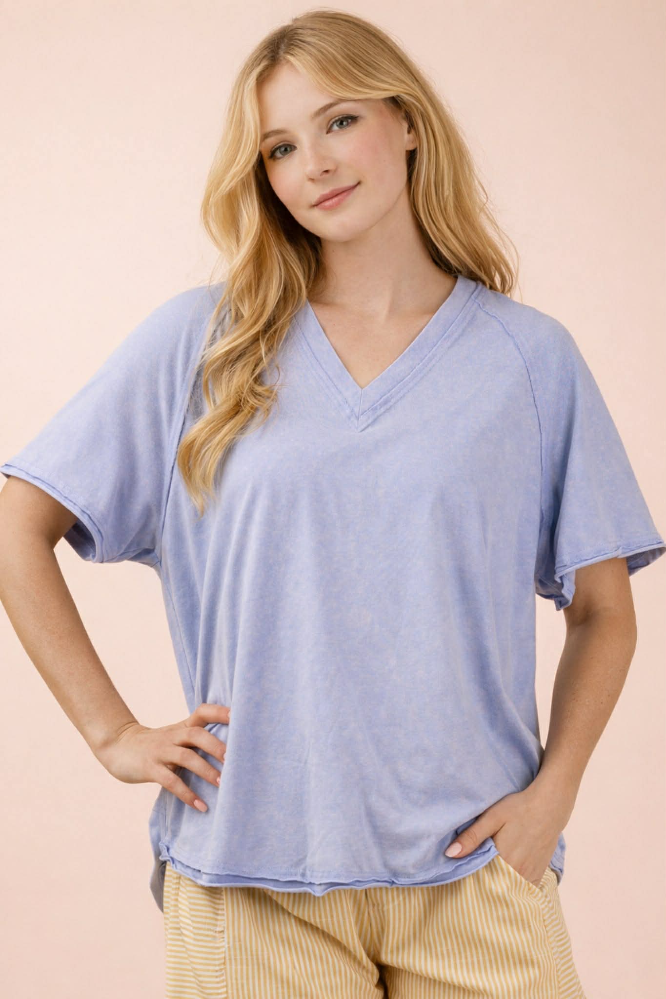 Very J V-Neck w/Back Top Stitching