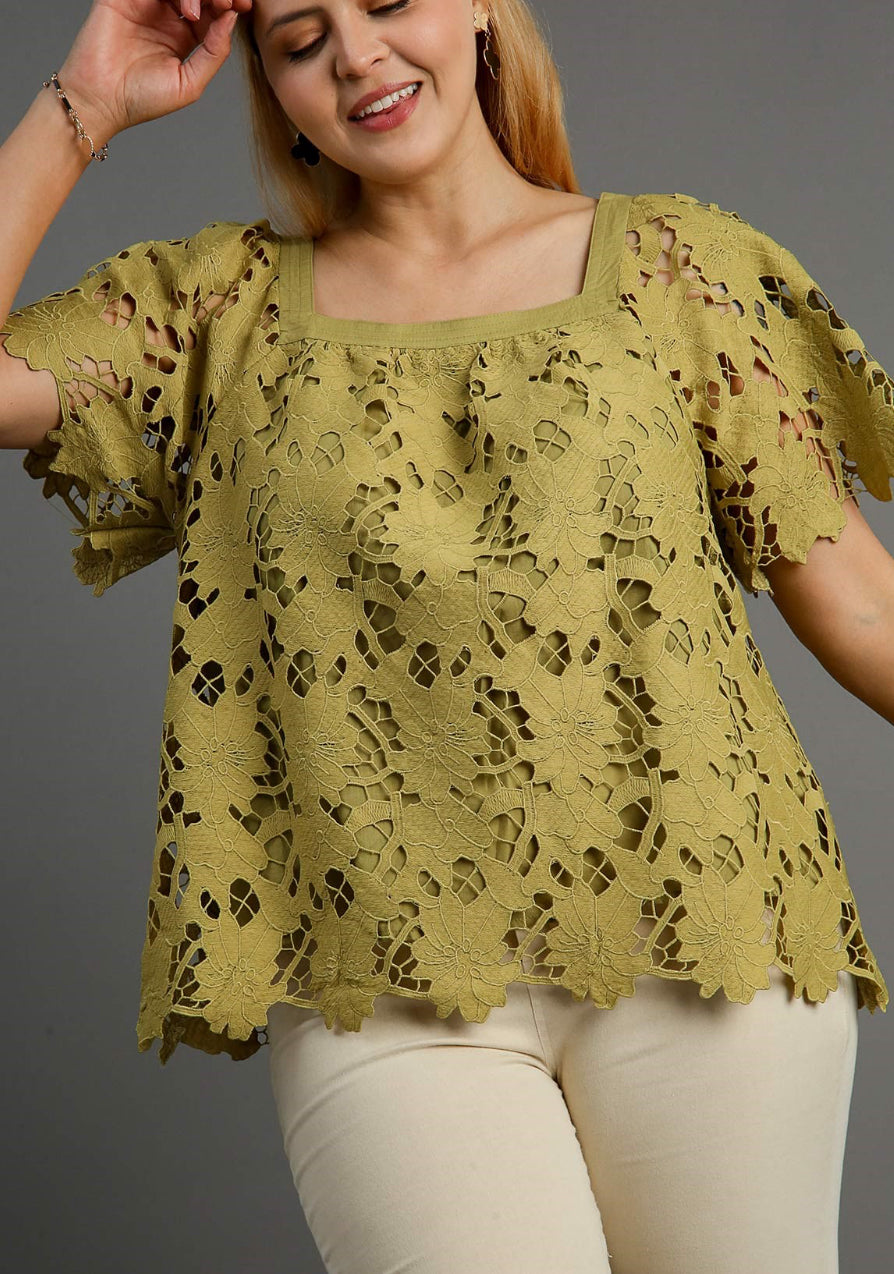 Umgee Lace Floral Top