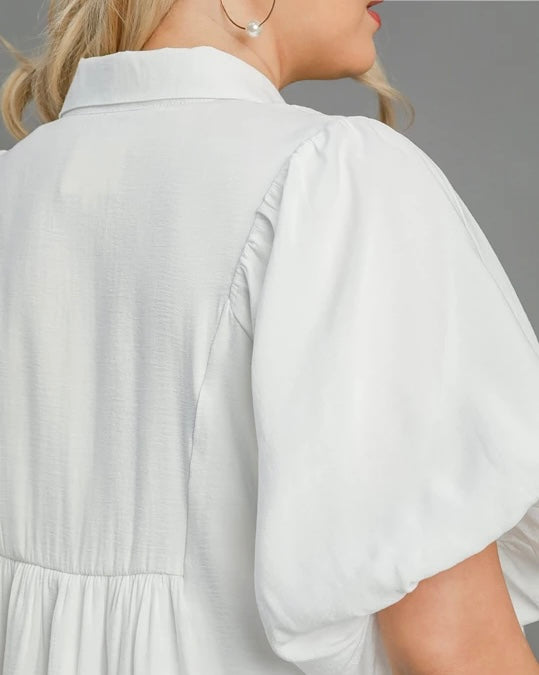 Plus Size Umgee Bubble Sleeve Blouse