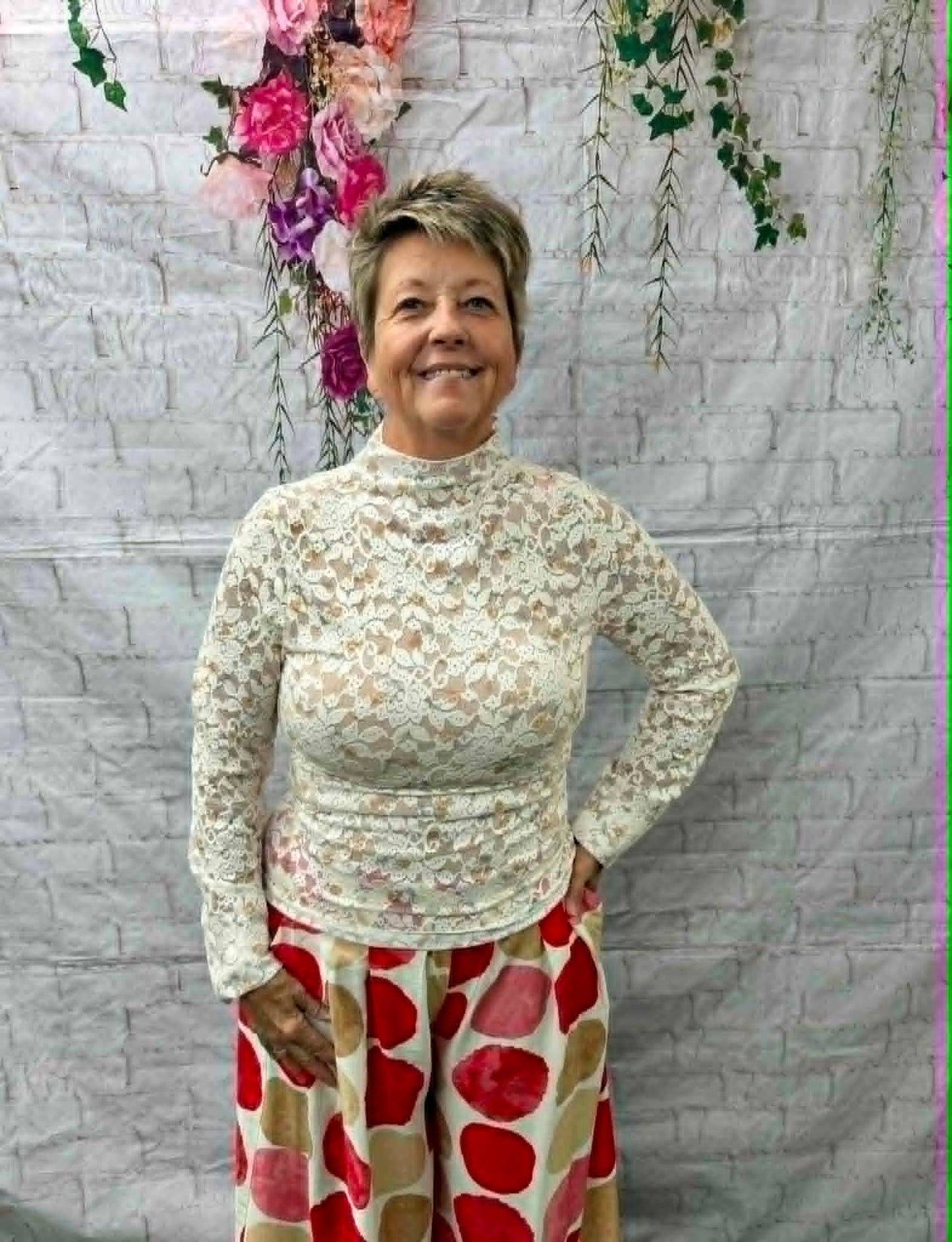 New Me shear mock neck top