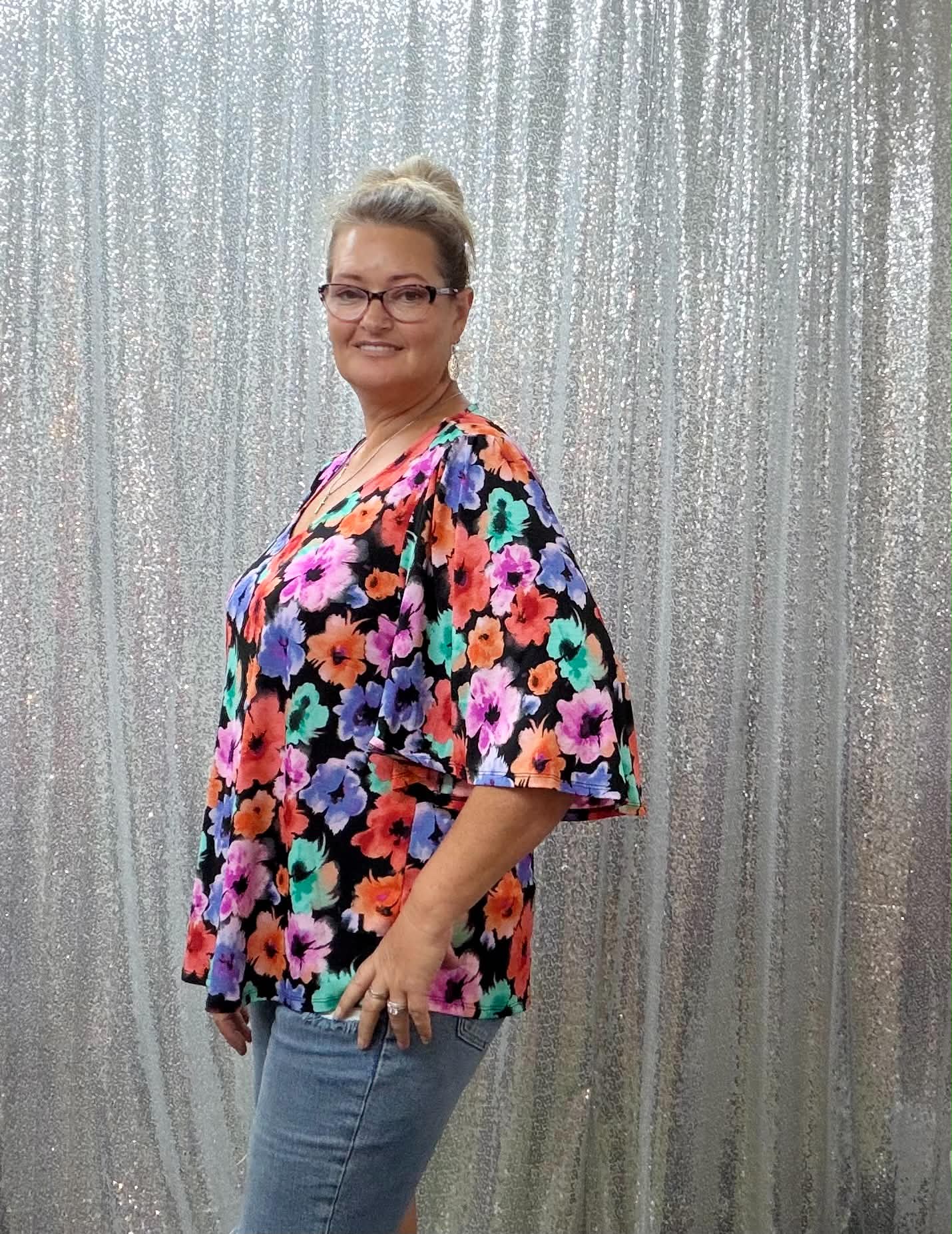 Dear Scarlett Floral top Plus