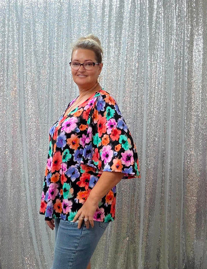 Dear Scarlett Floral top Plus
