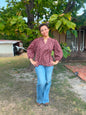 Umgee burgundy floral top