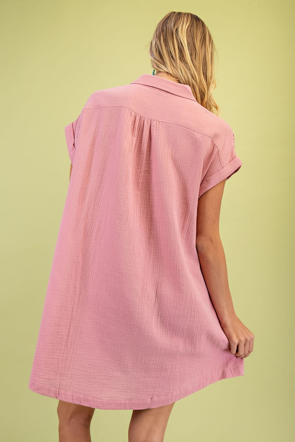 Gauze Button Up Shirt Dress