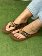 Yellow box Nellia flip flops