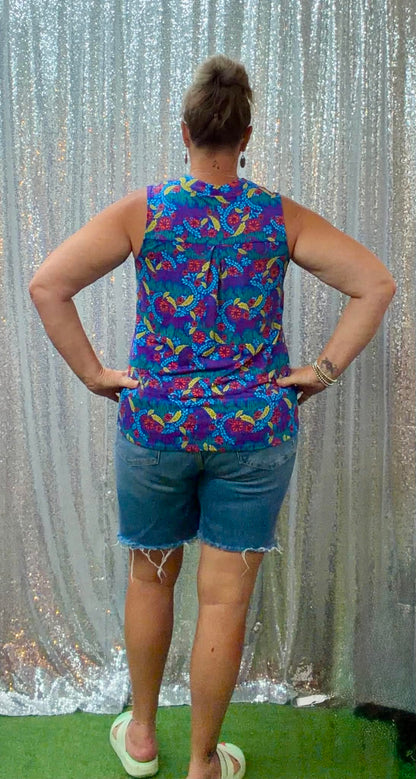 Dear Scarlett Lizzy sleeveless top blue