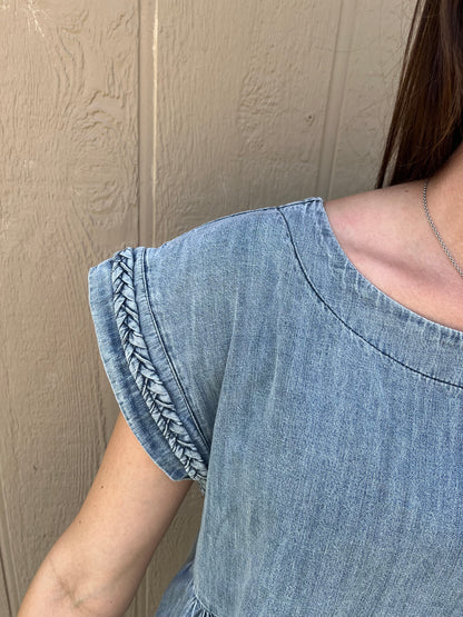 Braided Denim Top