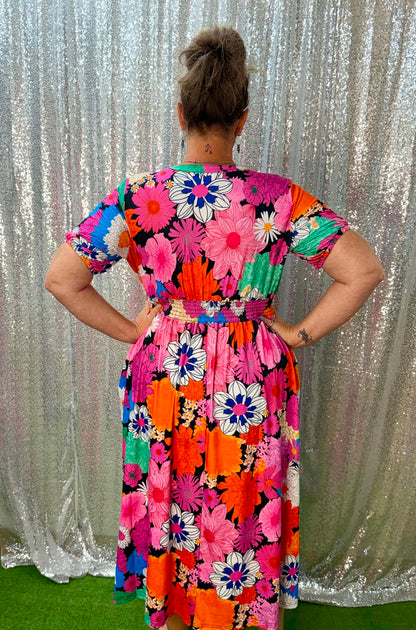 Southern Stitch Floral Midi Dress