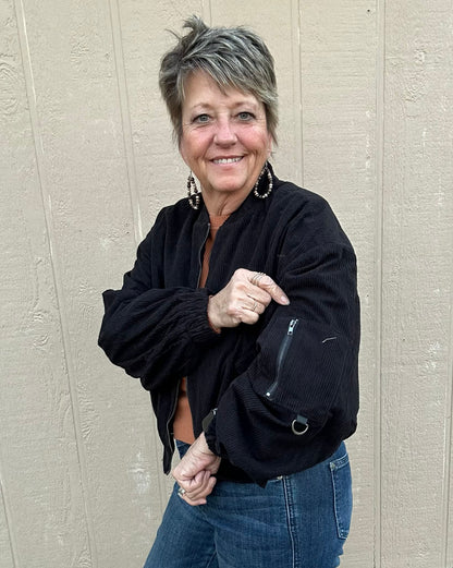 Umgee Black Pilot Jacket