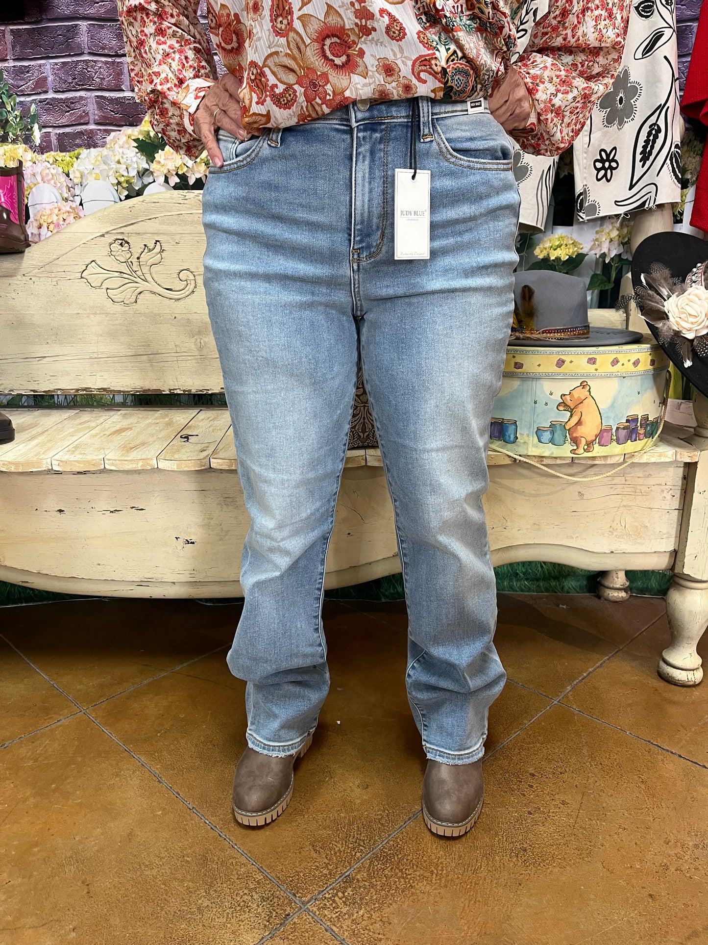 **Judy Blue Thermal Straight Jeans