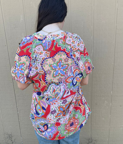 Easel Bubble Sleeve Top