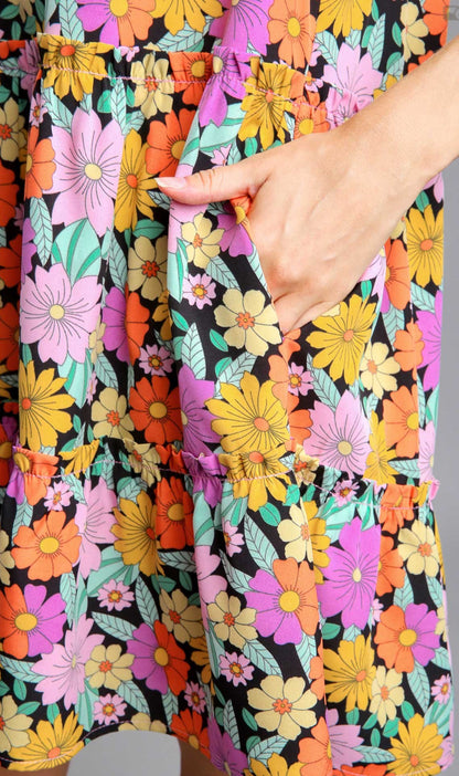 Umgee Floral Tiered Dress