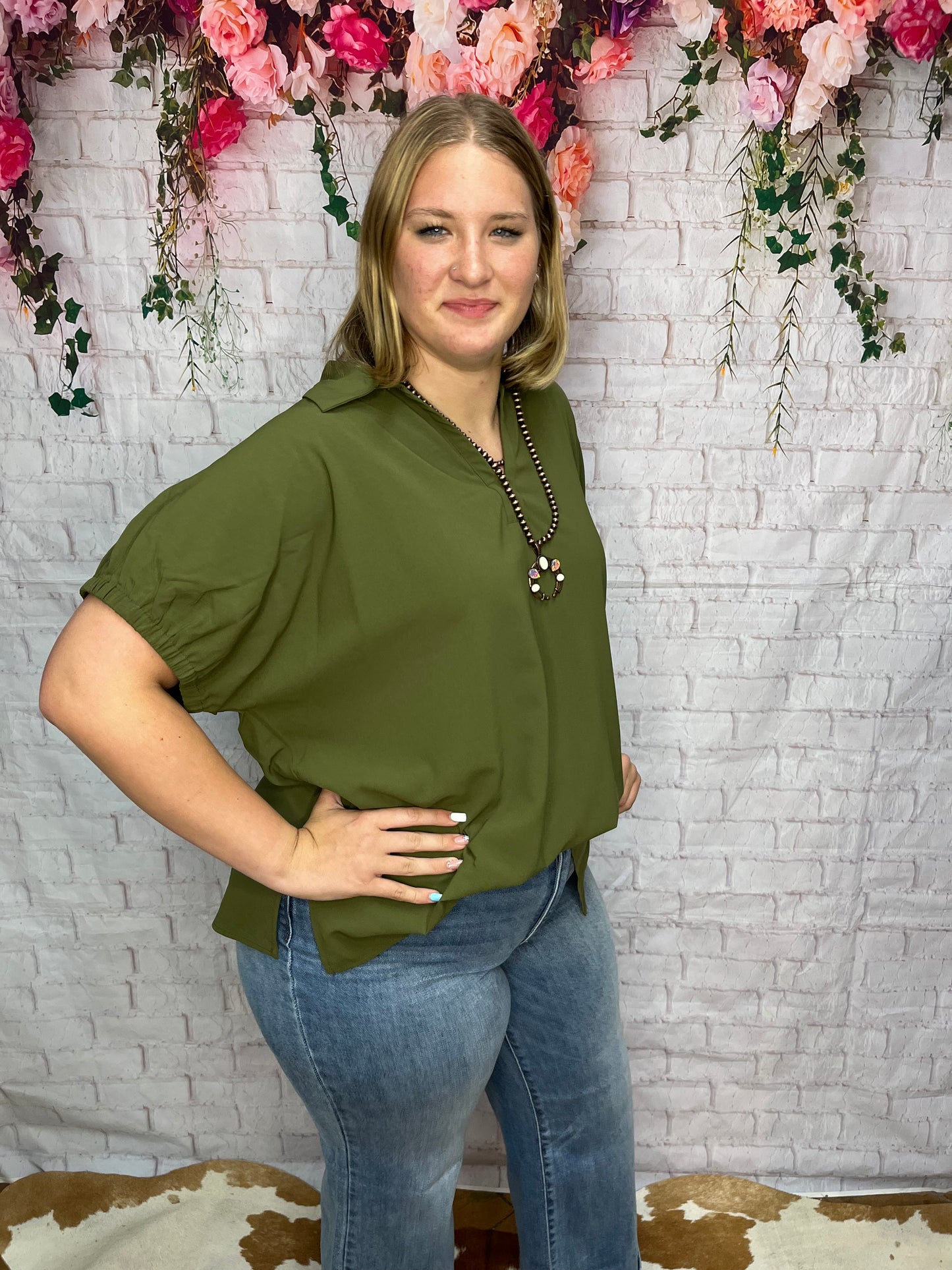 Bubble Sleeve Blouse