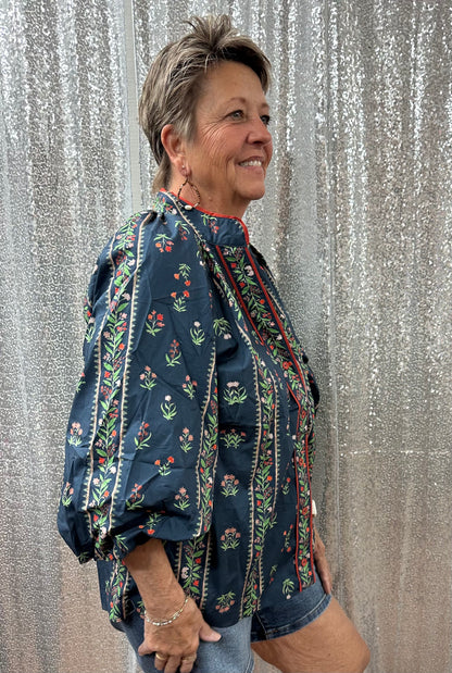 Umgee Floral Boho Blouse