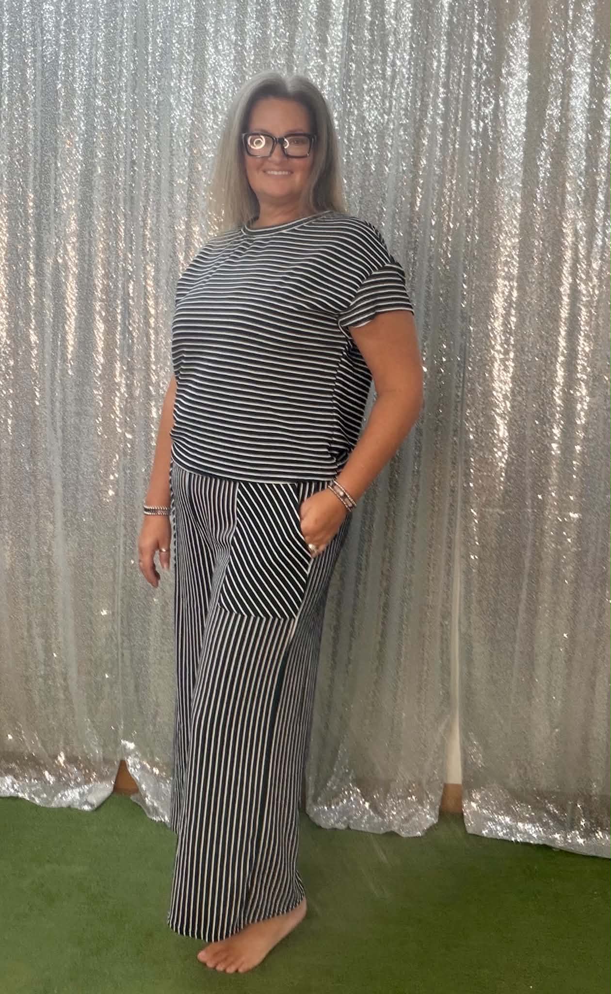Aiwee stripe pant set PLUS