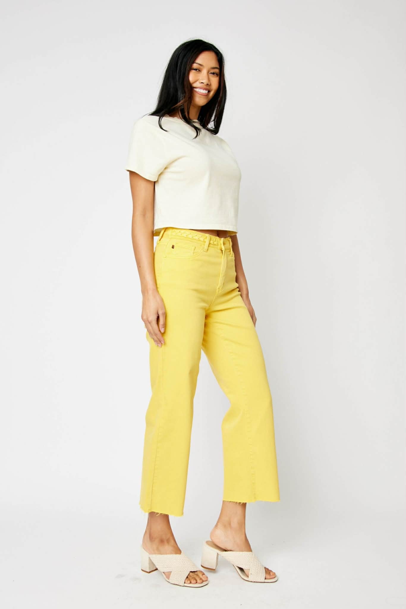 Judy Blue braided waist wide crop