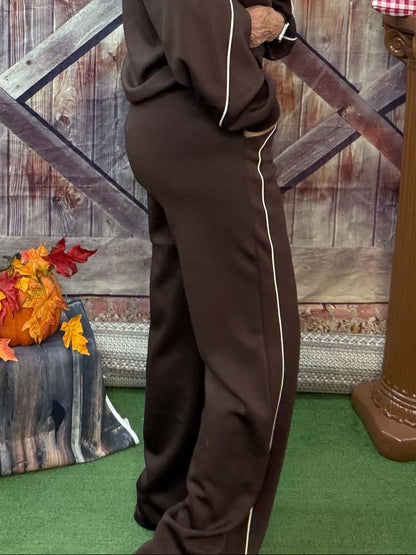 YELETE scuba contrast piping pants