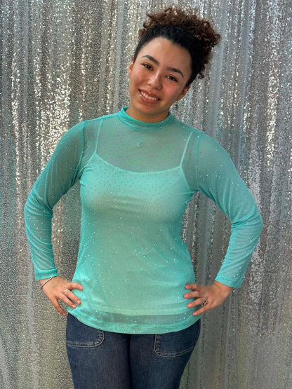 Sunshine & Rodio Mesh Top w/ rhinestone