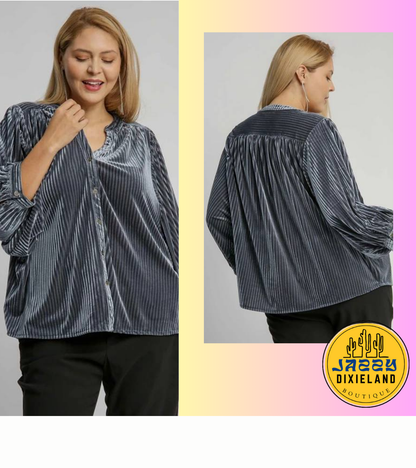 Umgee V-Notched Button Down Top