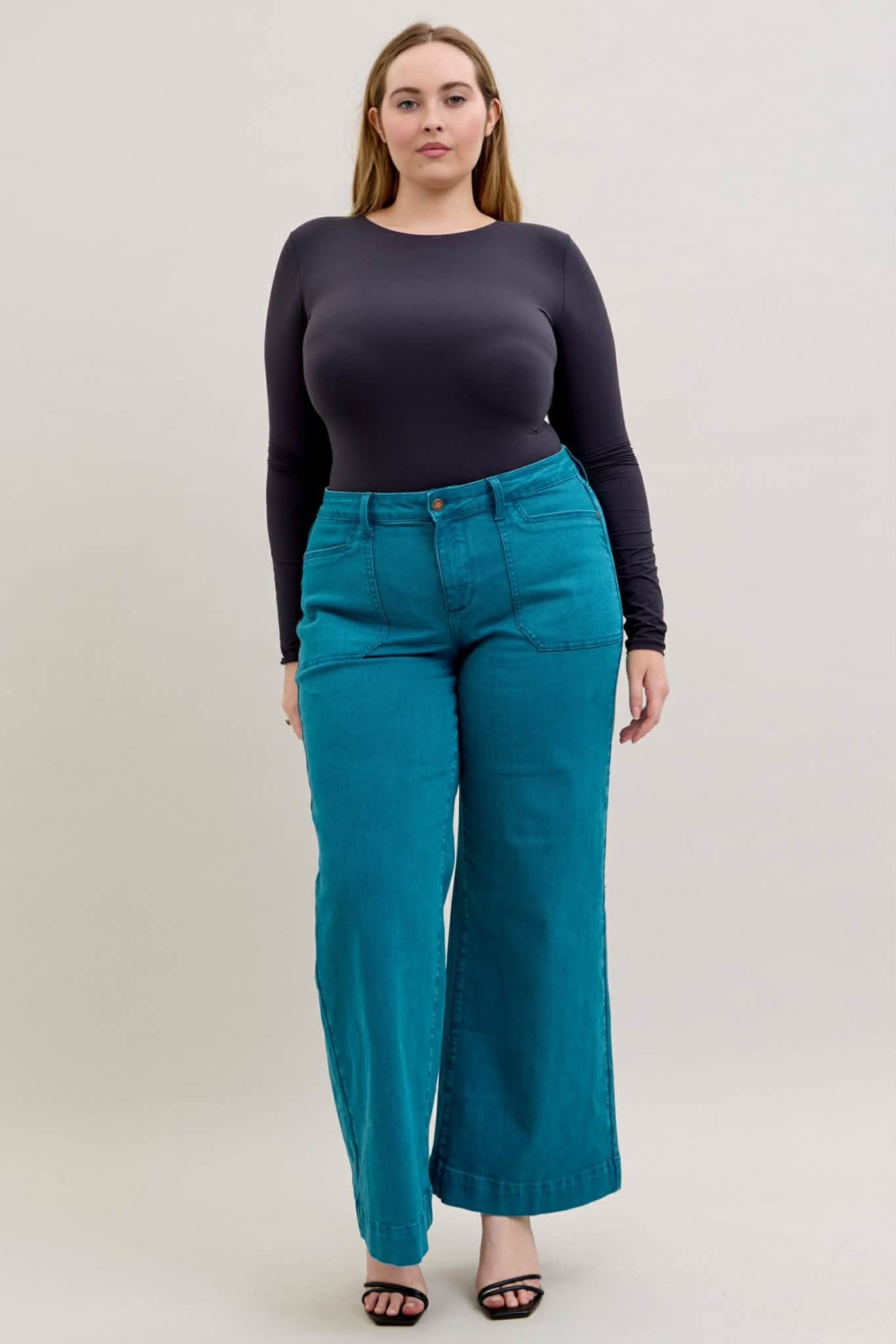 Judy Blue MR Teal Utility Wide