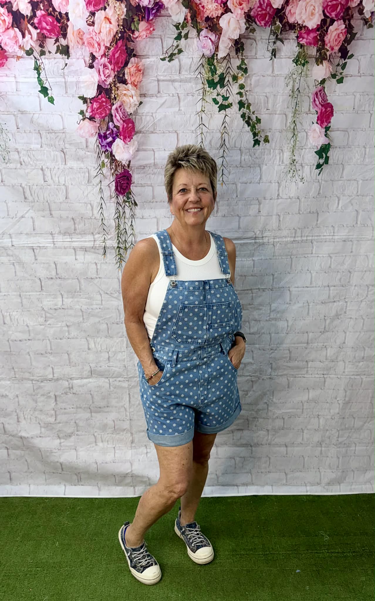 Wishlist Polka Dot overall shorts