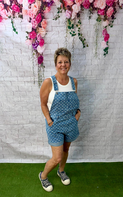 Wishlist Polka Dot overall shorts