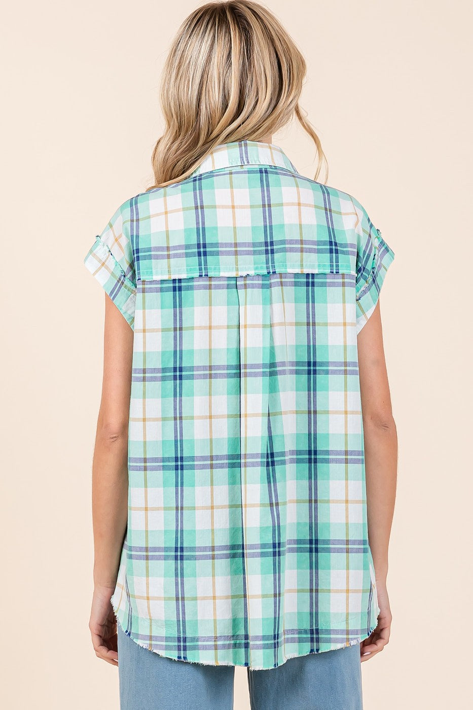 Mittoshop Plaid Button Down Top