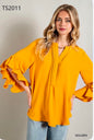 Gigio Flutter 3/4 Sleeve Top