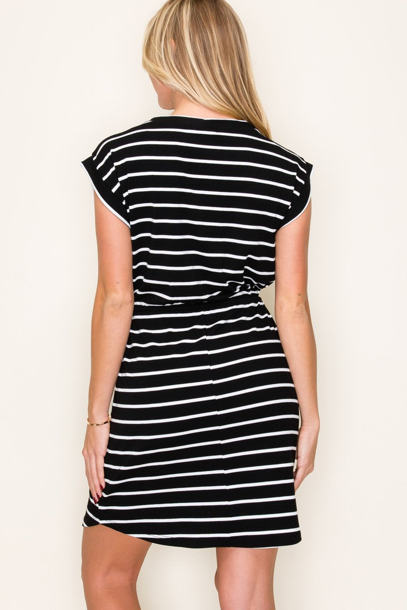 Striped Drawstring Dress