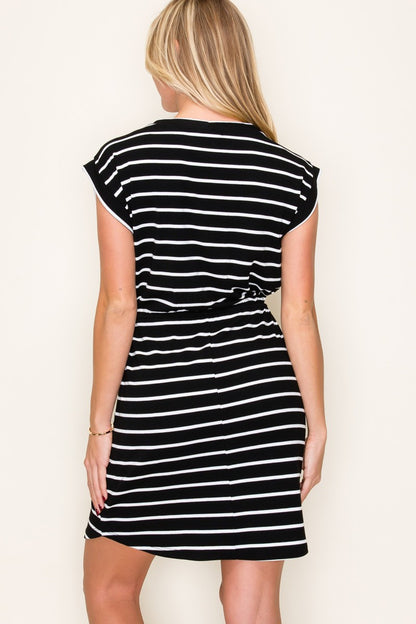 Striped Drawstring Dress