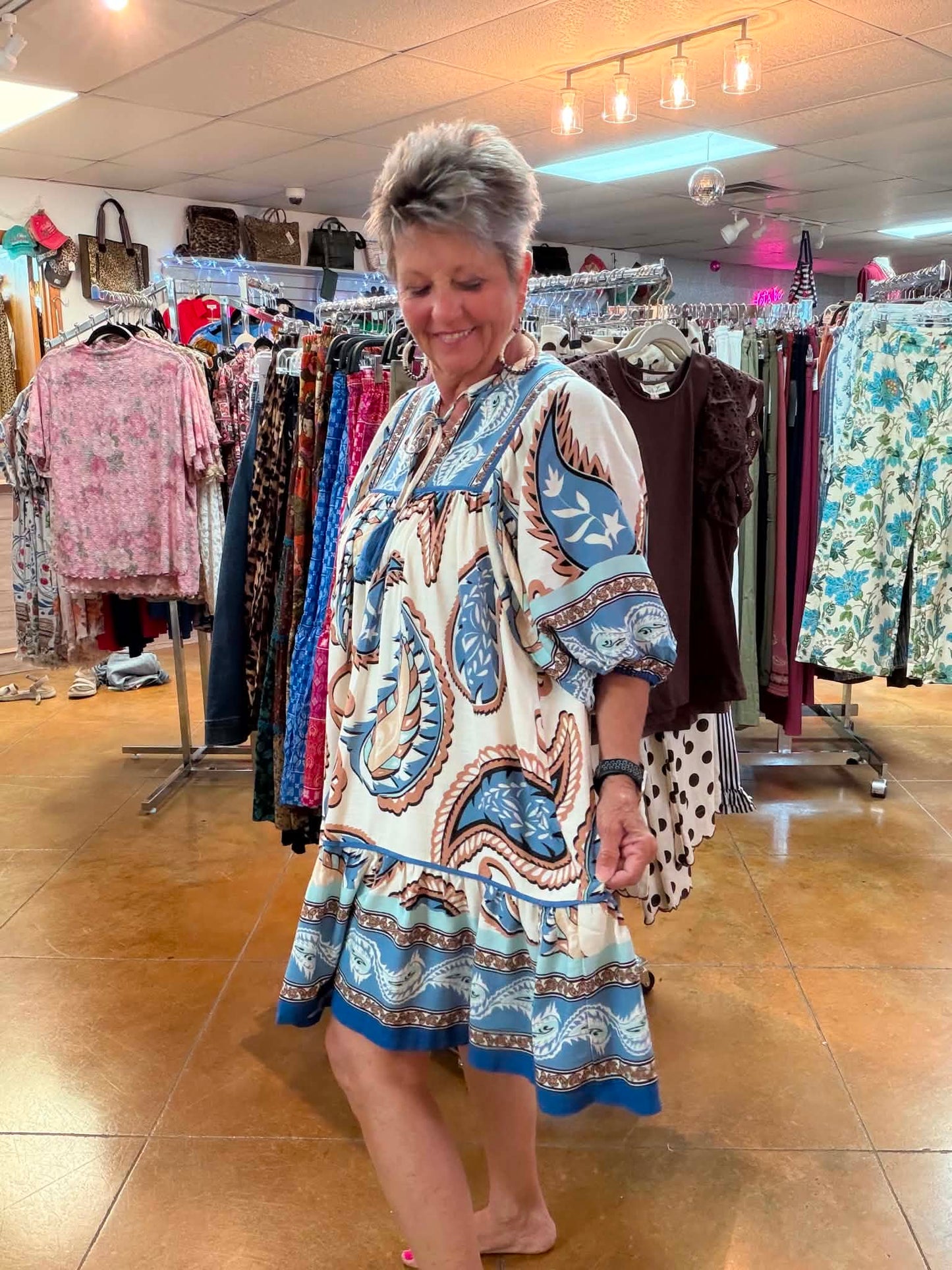 umgee blue mix dress