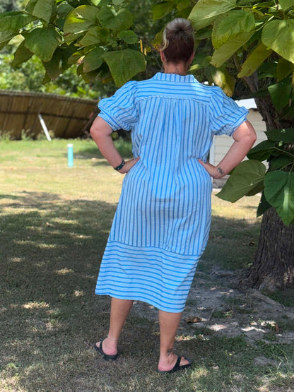 Umgee Puff Sleeve Midi Dress