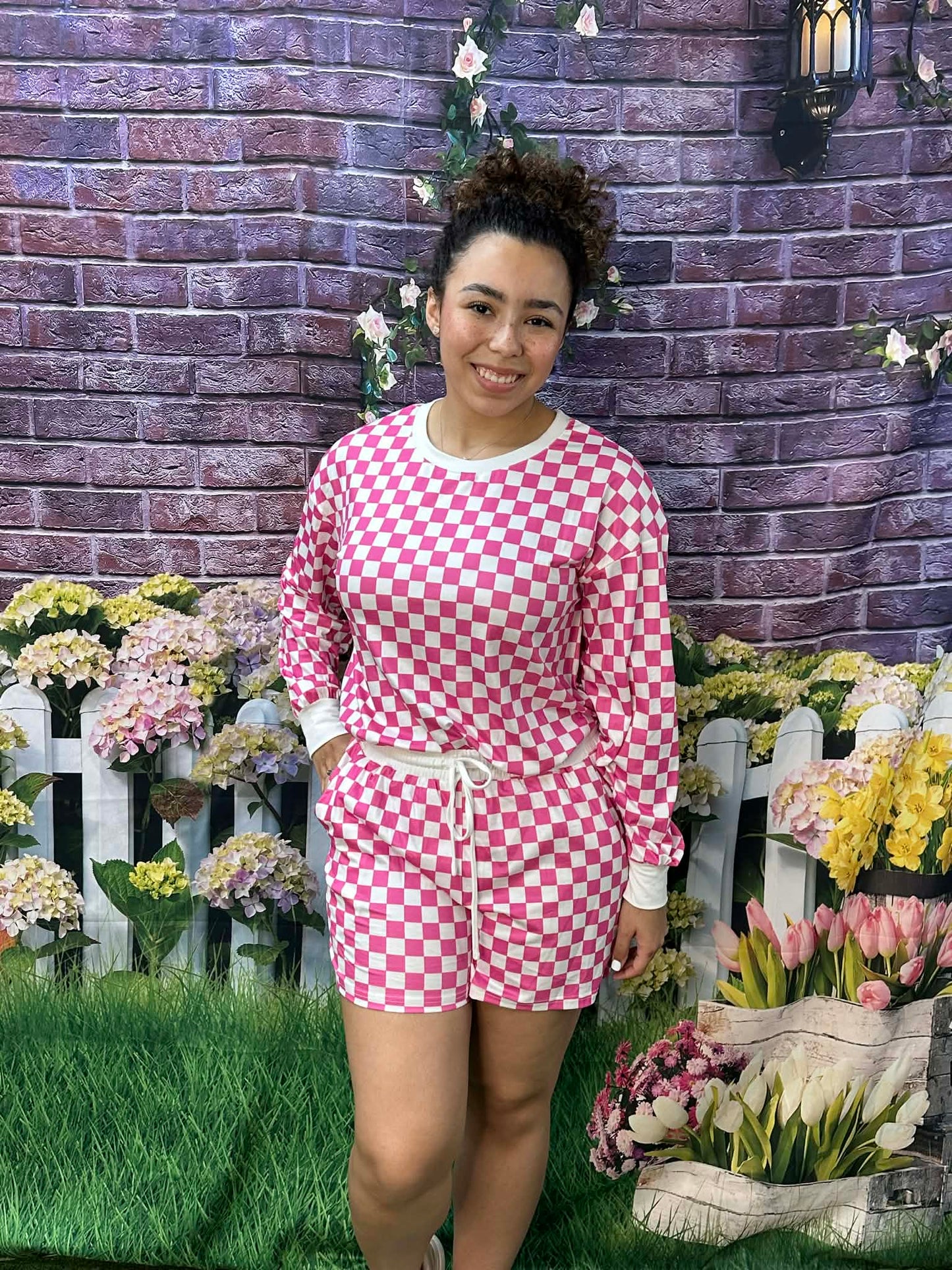 Southern Stitch Cozy Checkered Lounge Set