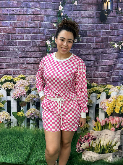 Southern Stitch Cozy Checkered Lounge Set