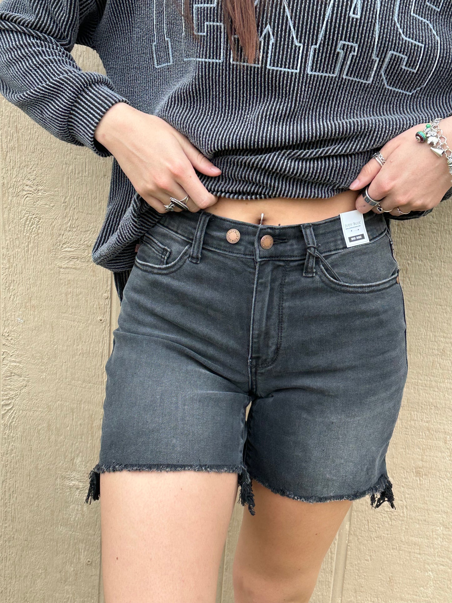 Judy Blue Adjustable Waist Dad Shorts