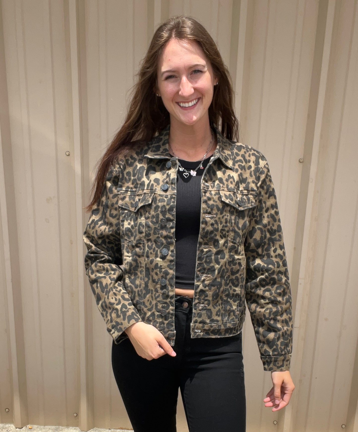 Judy Blue Boyfriend Leopard Jacket Plus size