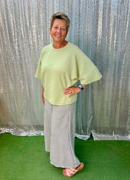 Tres Bien cloudy knit green top