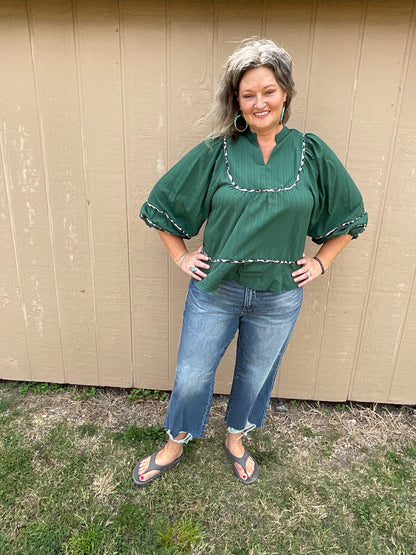 Texture Fabric Blouse with Animal Print
