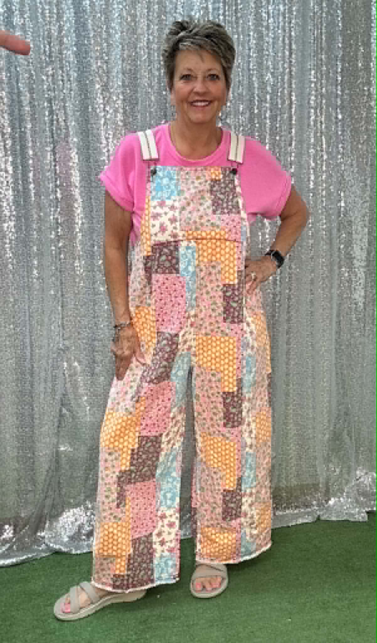 Easel Patchwork Overalls