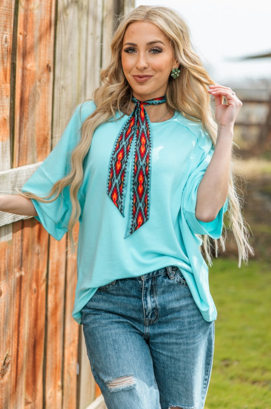 ANDREE by unit raw edge terry top