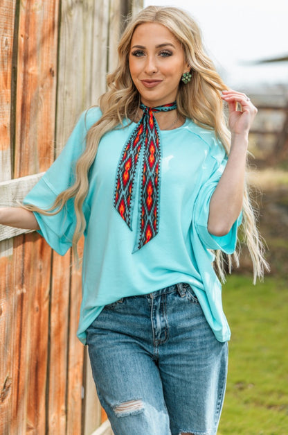 ANDREE by unit raw edge terry top