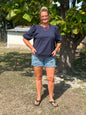 Umgee crew neck puff sleeve plus top