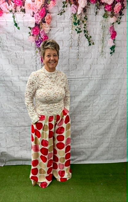 Umgee wide leg polka dot pants
