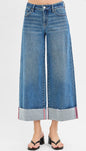 Risen Pink Seam Wide Leg Crops