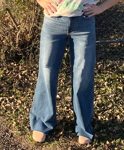 **Judy Blue Retro Wide Leg Jeans Plus Size