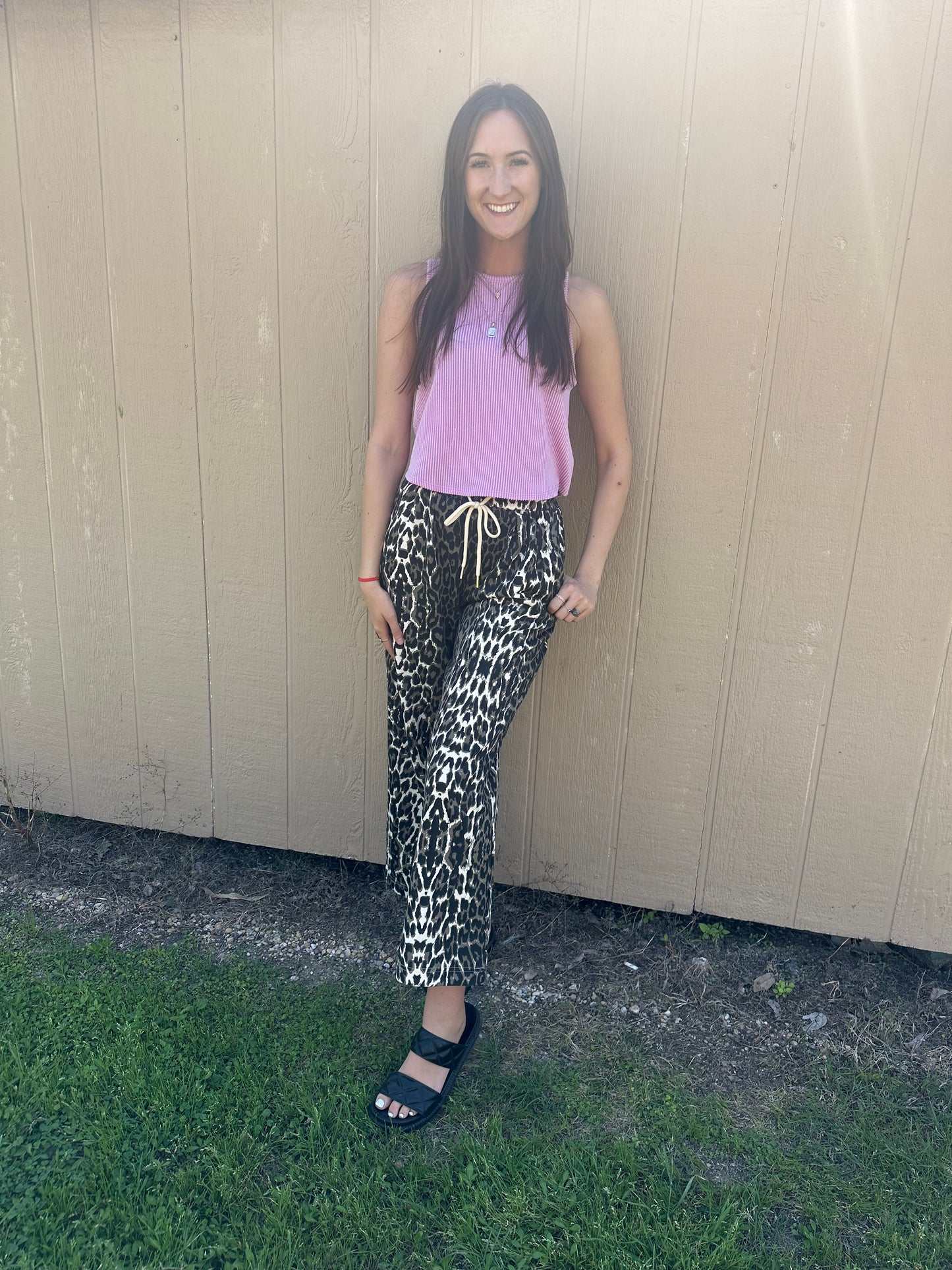 Leopard Wide Leg Sweapants