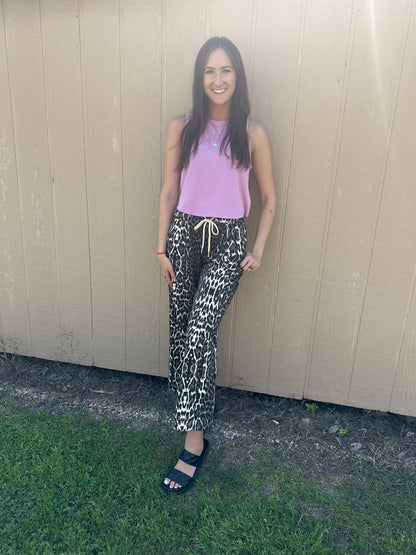 Leopard Wide Leg Sweapants