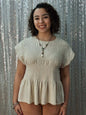 Umgee Scalloped Slv Smocked Top