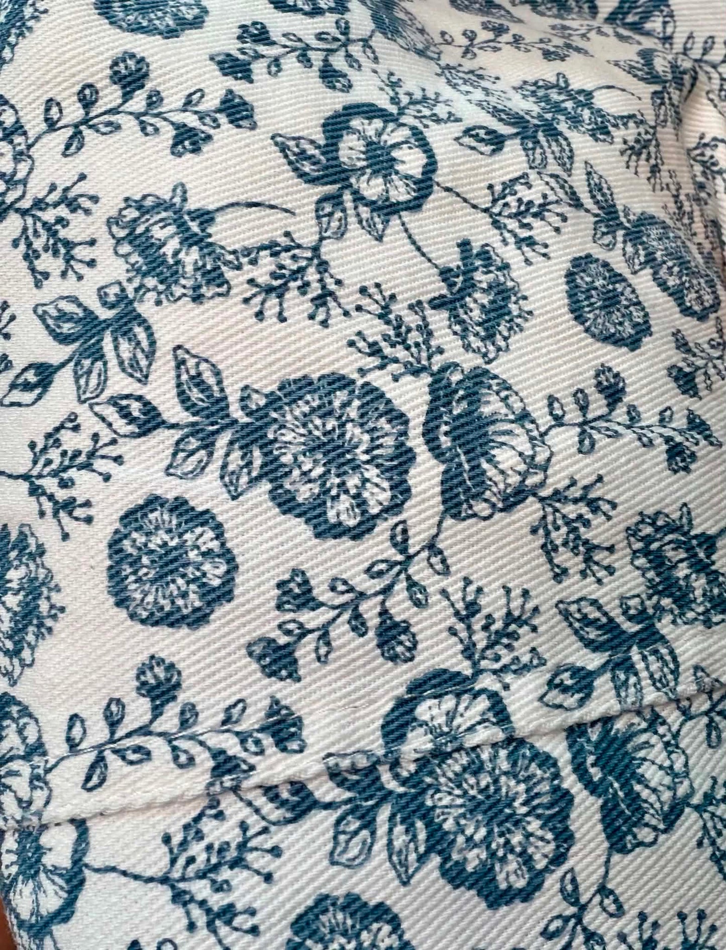 Oddi Washed Blue Floral Overalls Plus